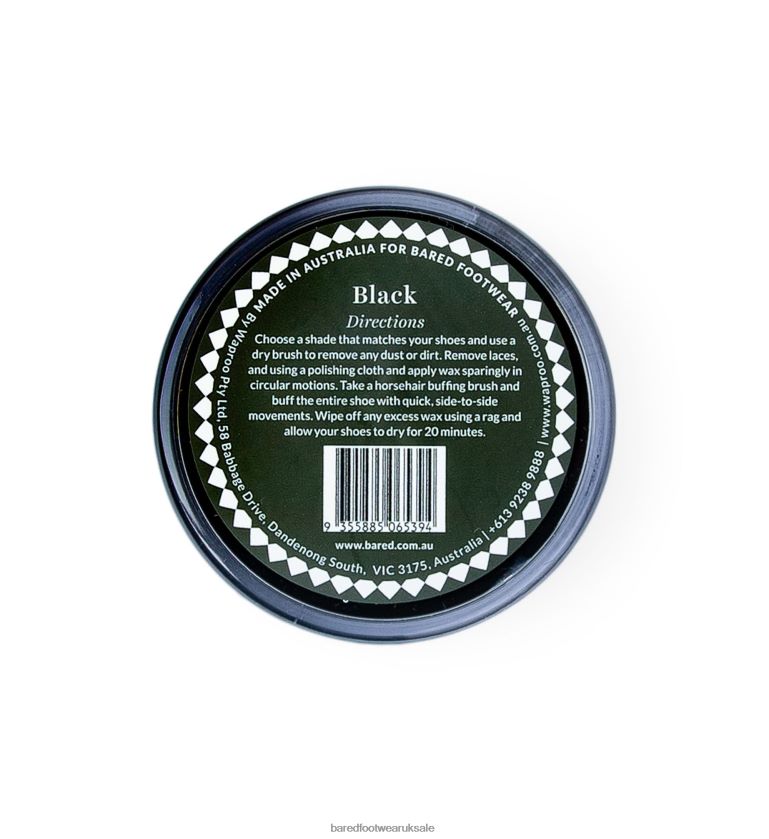 Bared Black Wax Polish Shoe Care Unisex Bared Footwear N06D2V314 Bared Shoe Wax