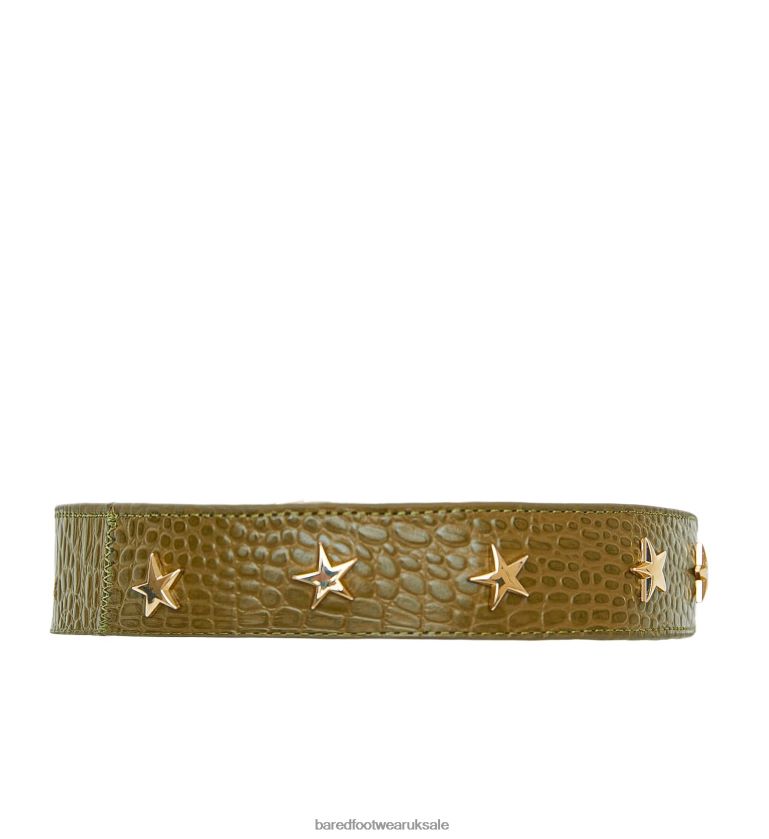 Green Croc Emboss Leather Unisex Bared Footwear N06D2V326 Dog Collar & Lead