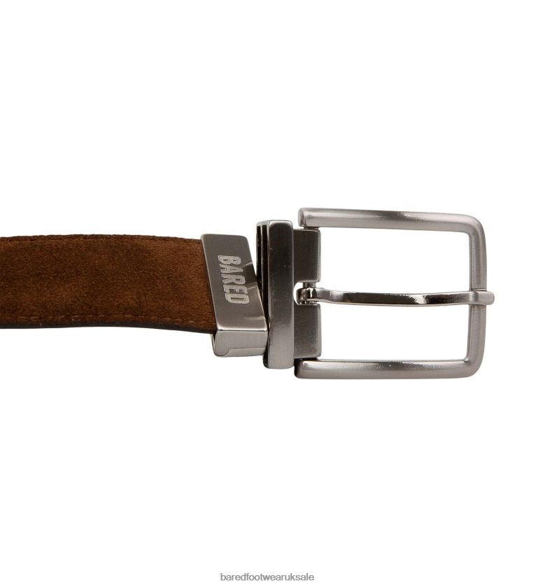 Black & Chocolate Suede Belts Unisex Bared Footwear N06D2V355 Reversible Belt