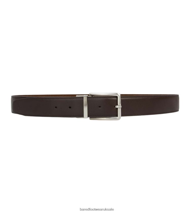 Chocolate Leather & Tobacco Suede Belt Unisex Bared Footwear N06D2V356 Reversible Belt