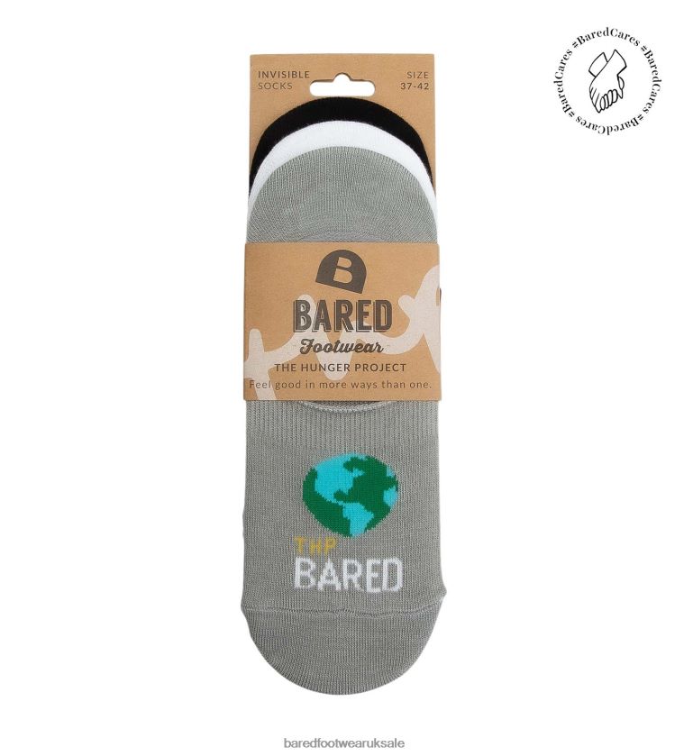 Black & White THP Unisex Bared Footwear N06D2V332 Invisible Socks 3 - Pack