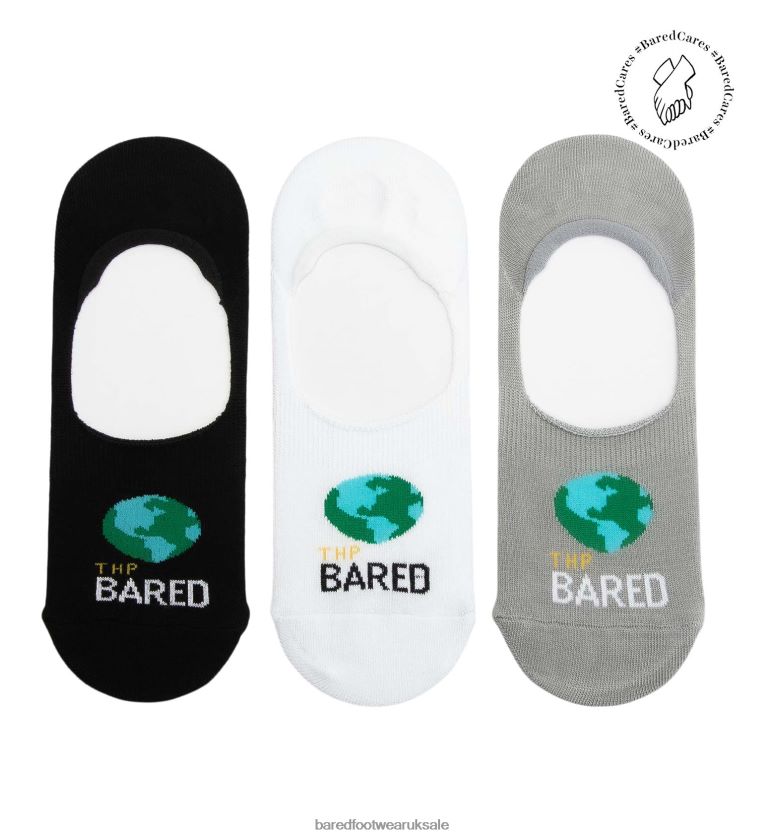 Black & White THP Unisex Bared Footwear N06D2V332 Invisible Socks 3 - Pack