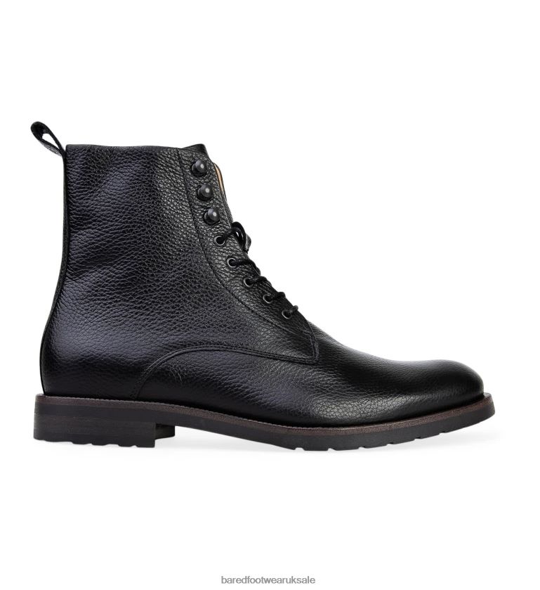 Black Pebbled Leather Boots Men Bared Footwear N06D2V12 Argon