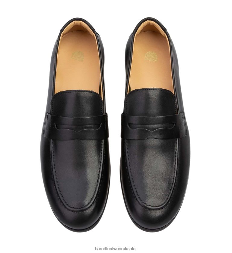 Black Leather Loafers Men Bared Footwear N06D2V62 Electrum