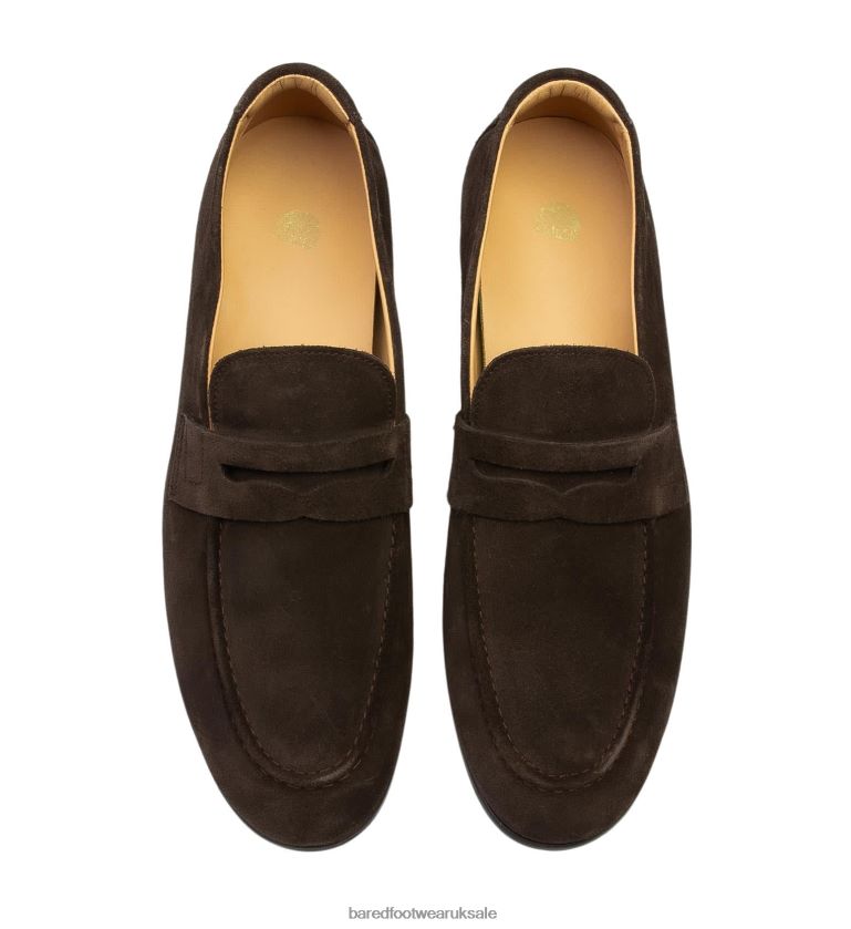 Chocolate Suede Loafers Men Bared Footwear N06D2V51 Electrum 2