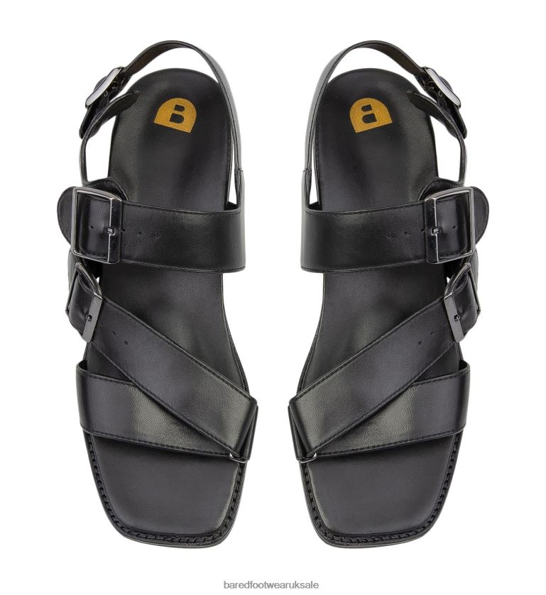 Black Leather Sandal Men Bared Footwear N06D2V39 Hassium