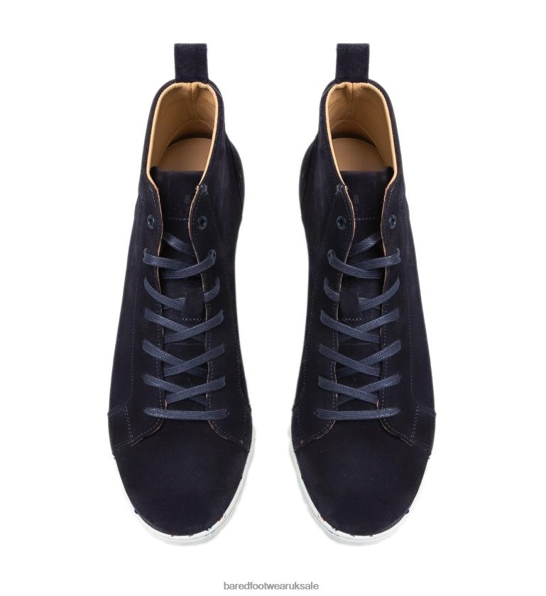 Navy Nubuck Sneakers Men Bared Footwear N06D2V7 Fermium