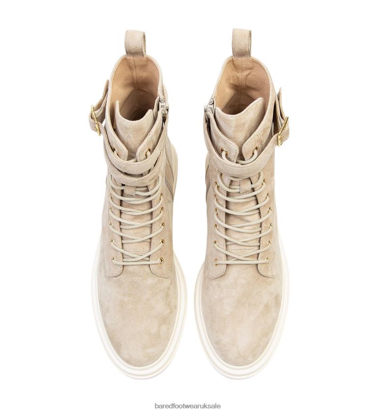 Almond Suede Flat Boots Women Bared Footwear N06D2V93 Phalarope