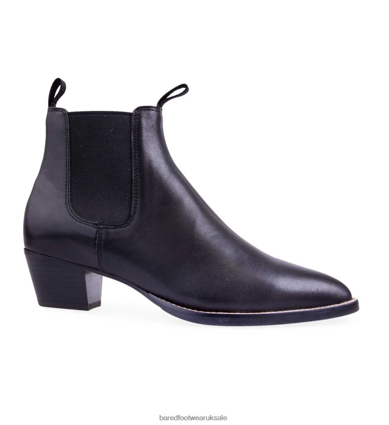 Black Leather Flat Boots Women Bared Footwear N06D2V158 Woodpecker