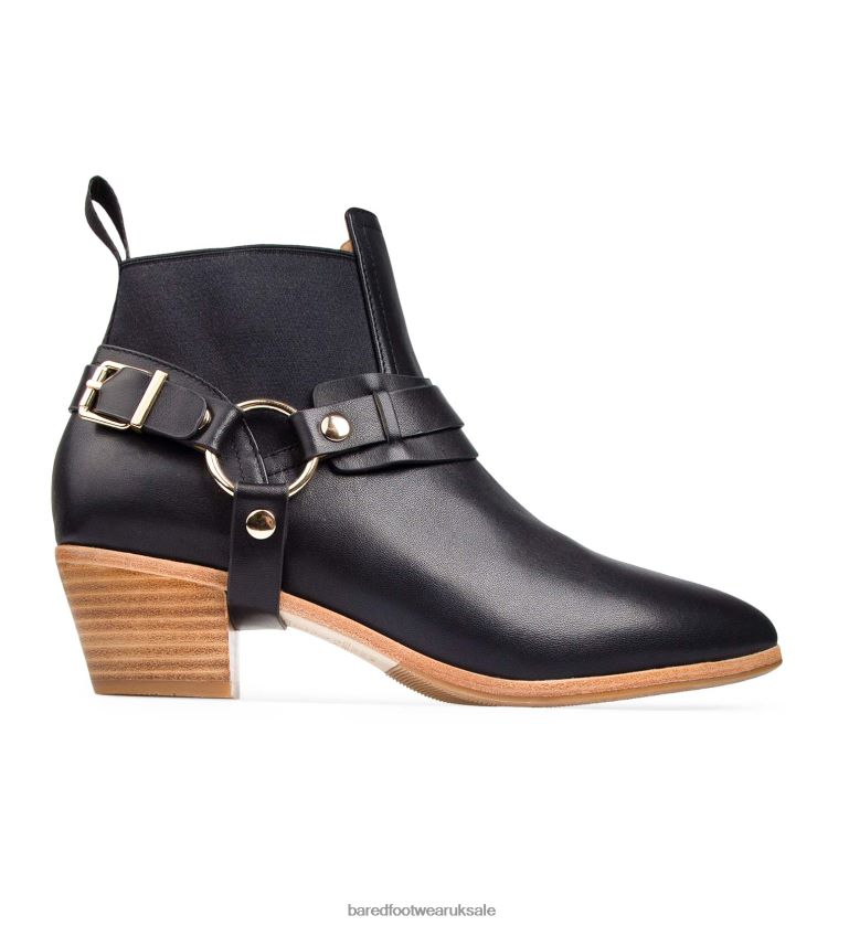 Black Leather Flat Boots Women Bared Footwear N06D2V291 Cuckoo