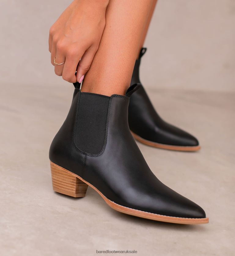 Black Leather with Light Sole Heeled Boots Women Bared Footwear N06D2V156 Woodpecker