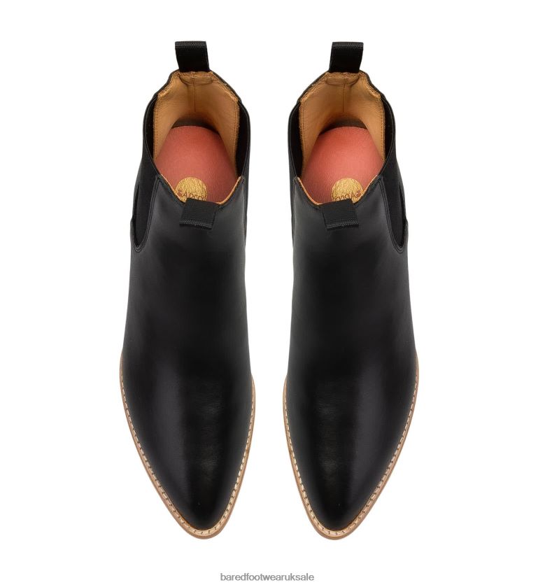 Black Leather with Light Sole Heeled Boots Women Bared Footwear N06D2V156 Woodpecker