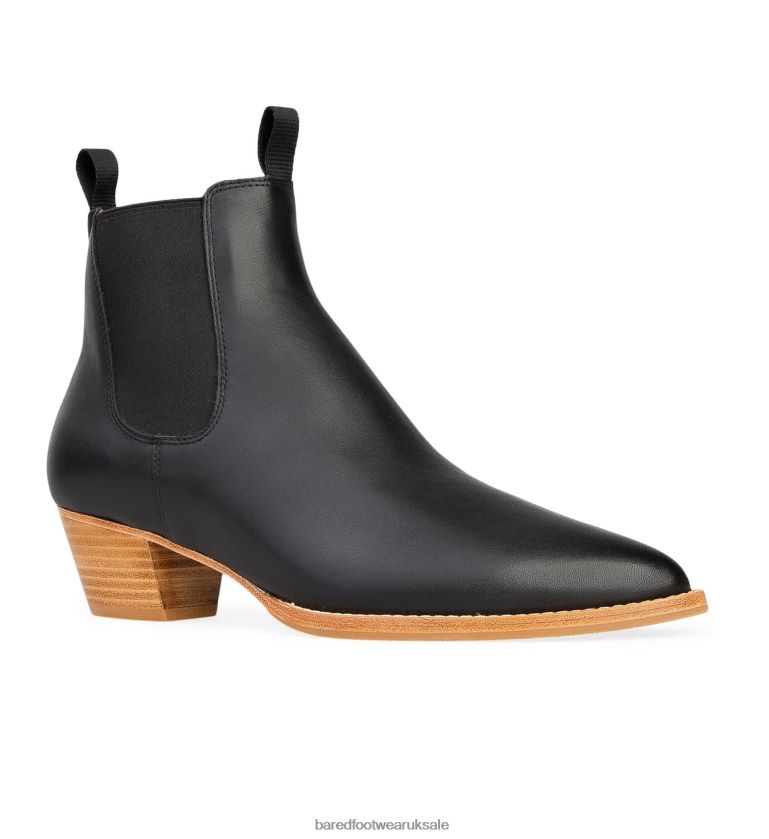 Black Leather with Light Sole Heeled Boots Women Bared Footwear N06D2V156 Woodpecker