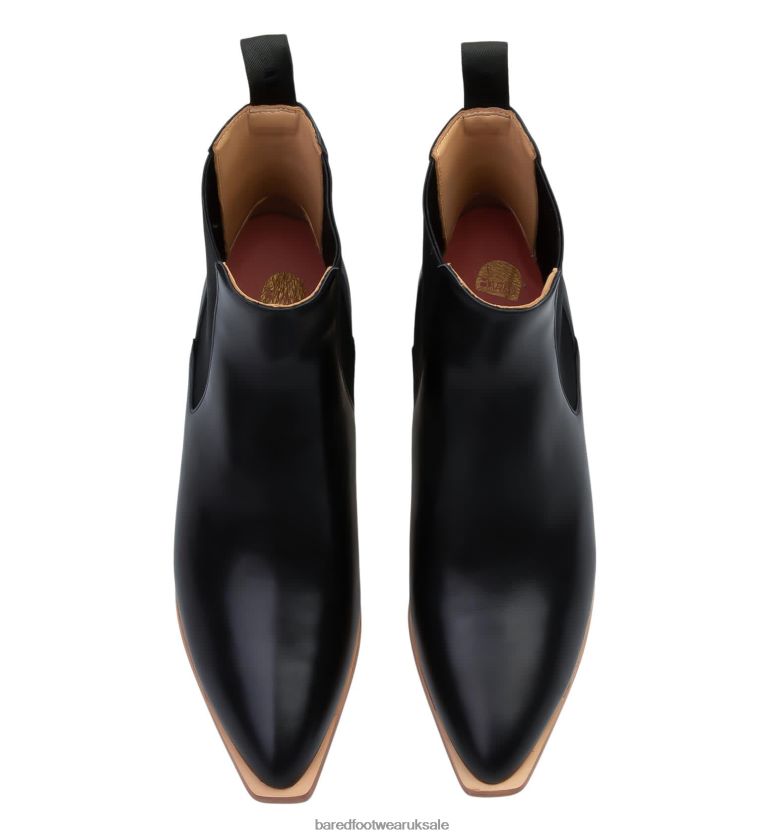 Black Leather with Light Sole Women Bared Footwear N06D2V104 Canary