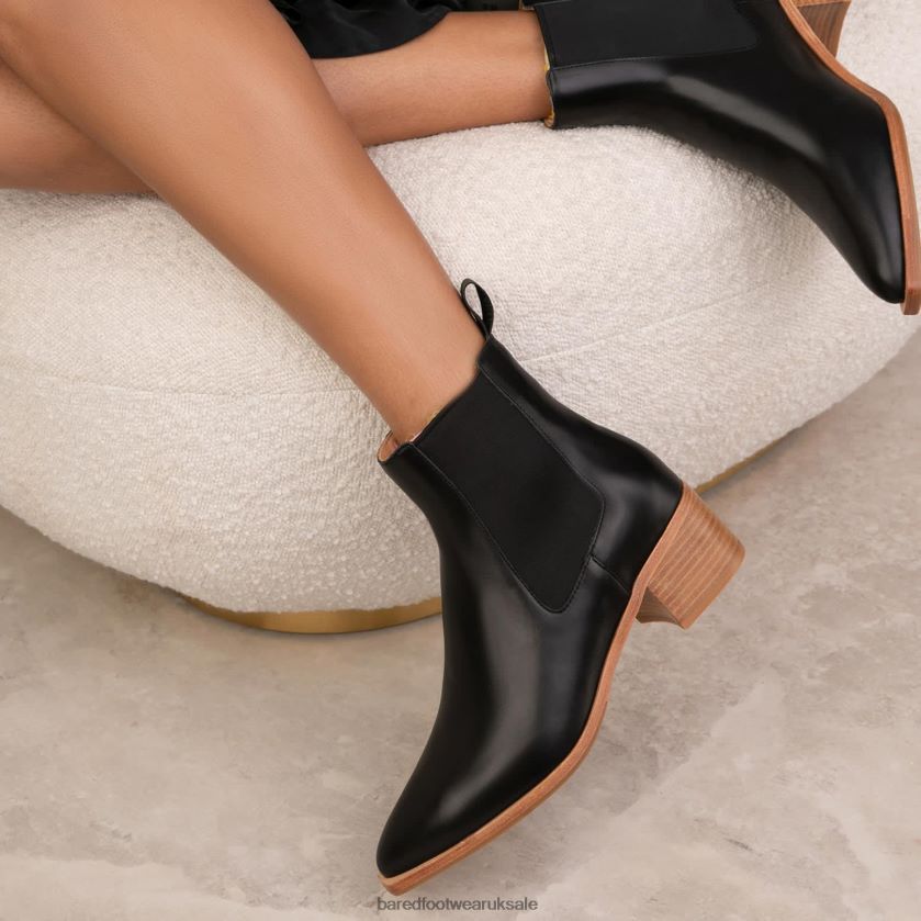 Black Leather with Light Sole Women Bared Footwear N06D2V104 Canary