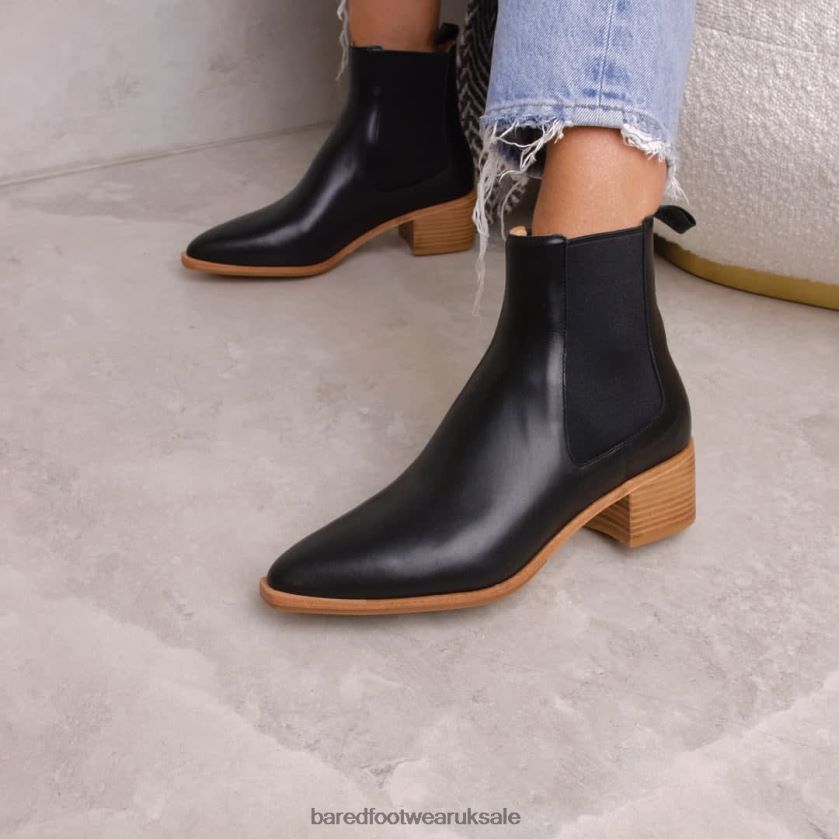 Black Leather with Light Sole Women Bared Footwear N06D2V104 Canary