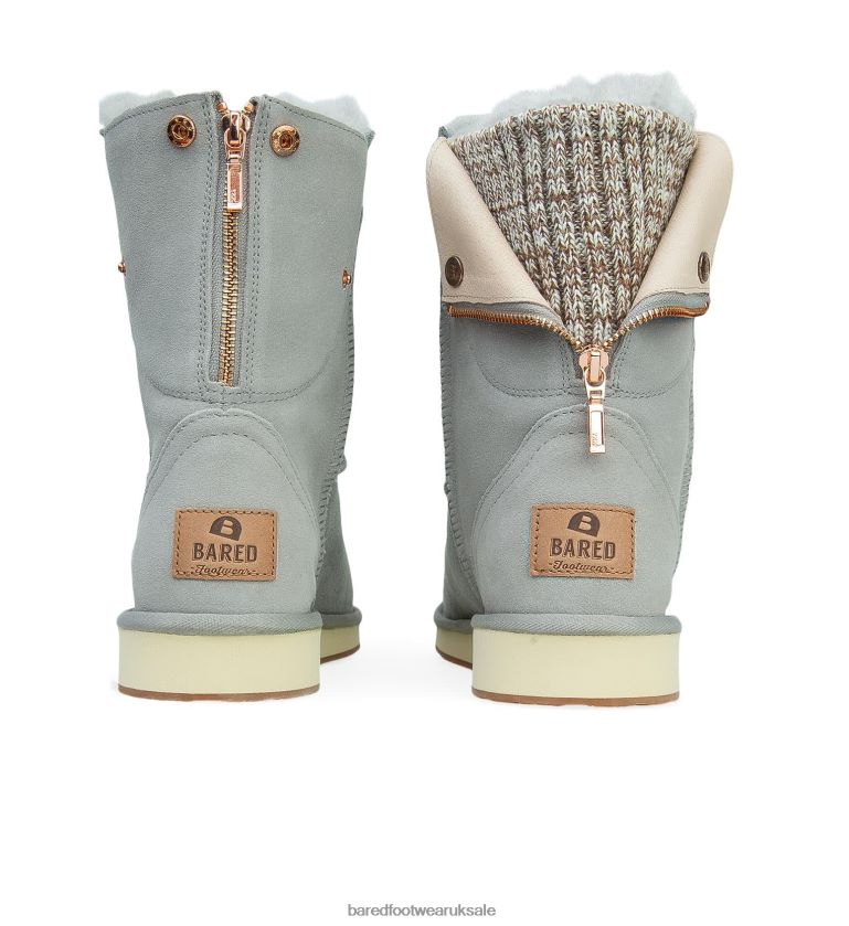 Dusty Blue Slippers Women Bared Footwear N06D2V298 Knitted Home Boot 2