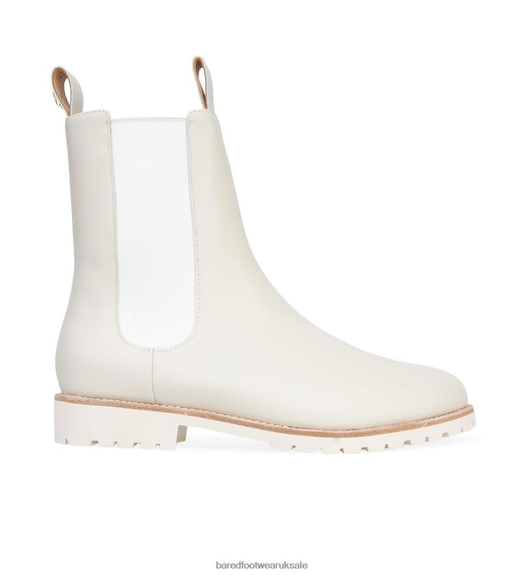 Ecru Leather with Ecru Sole Flat Boots Women Bared Footwear N06D2V274 Coot