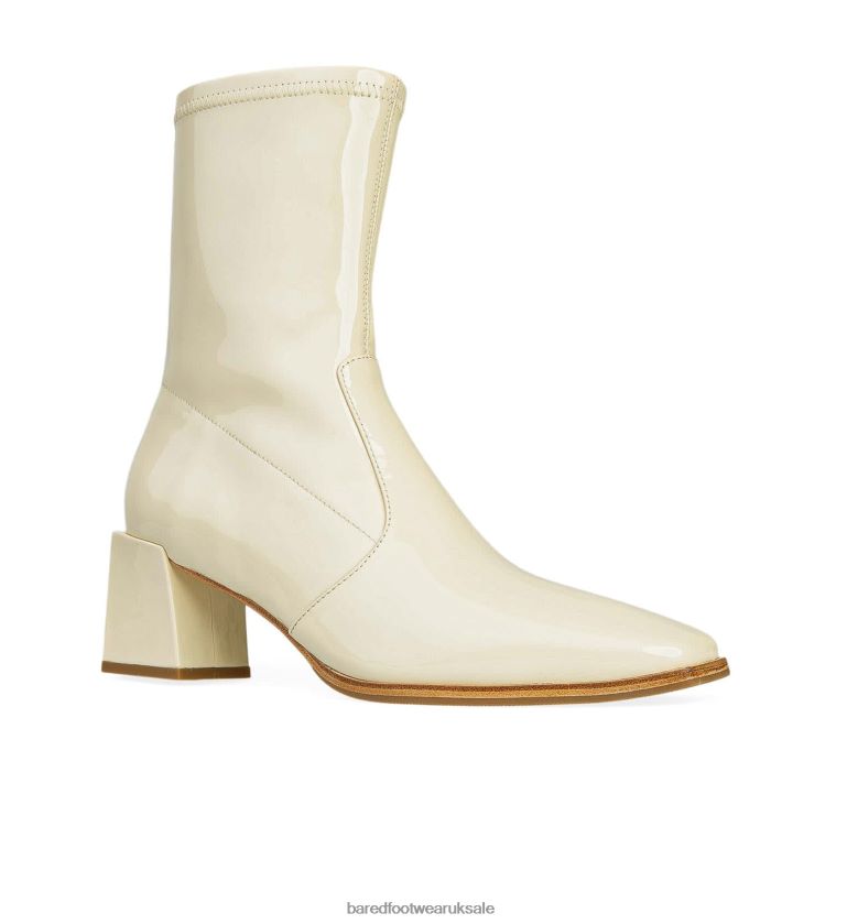 Oatmilk Patent Leather Heeled Boots Women Bared Footwear N06D2V152 Nightingale