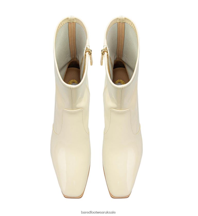 Oatmilk Patent Leather Heeled Boots Women Bared Footwear N06D2V152 Nightingale