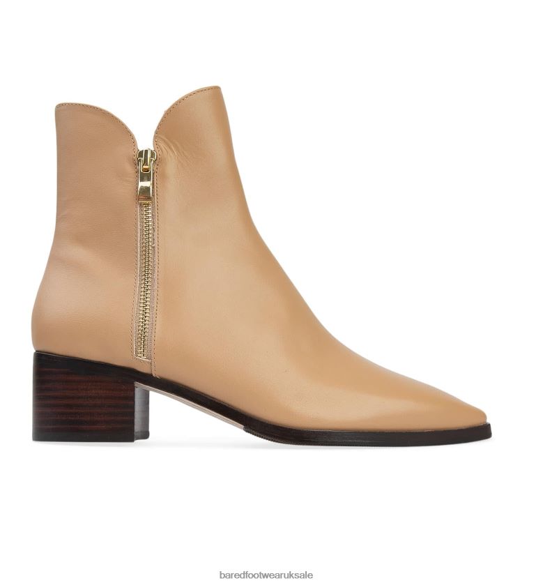 Seashell Leather Heeled Boots Women Bared Footwear N06D2V209 Pratincole