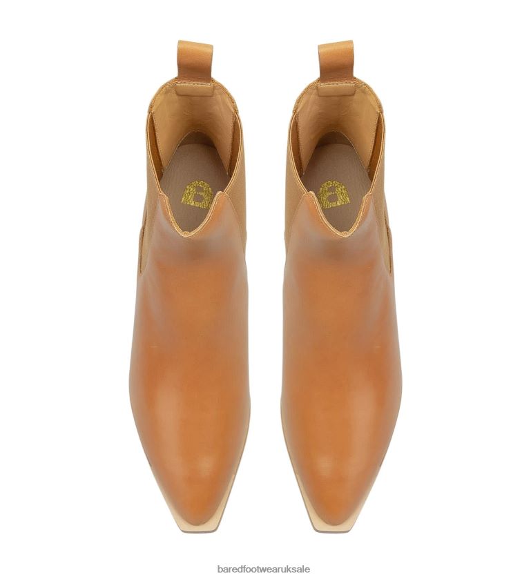 Tan Leather Heeled Boots Women Bared Footwear N06D2V100 Canary