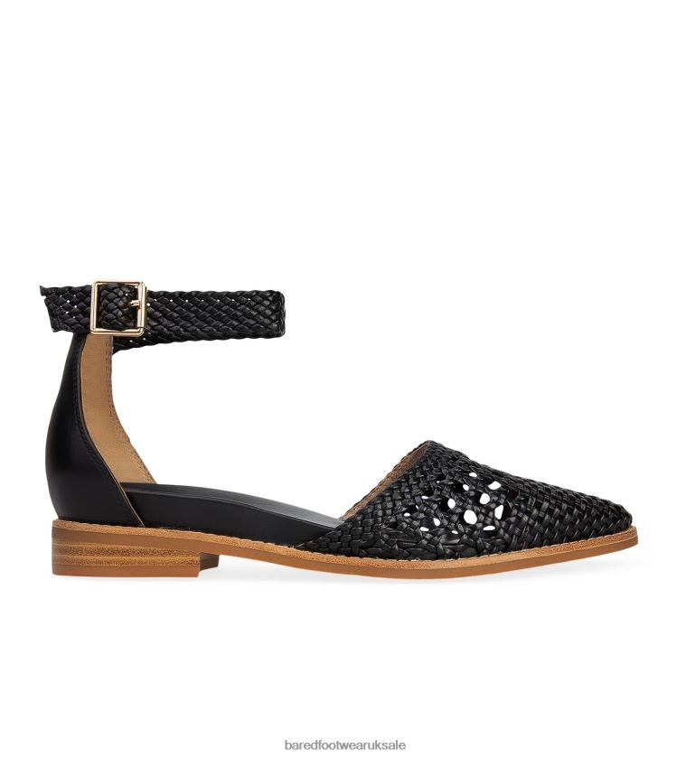 Black Leather Flat Sandals Women Bared Footwear N06D2V212 Argus