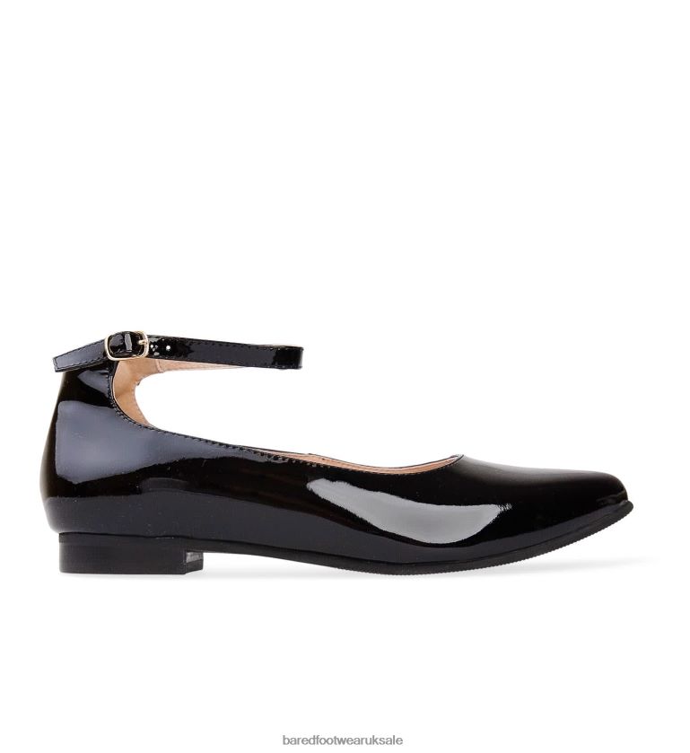 Black Patent Leather with Black Sole Ballet Flats Women Bared Footwear N06D2V296 Lapwing II