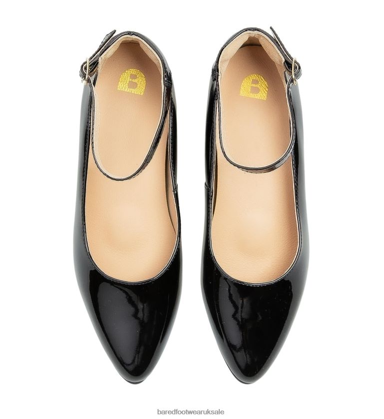 Black Patent Leather with Black Sole Ballet Flats Women Bared Footwear N06D2V296 Lapwing II