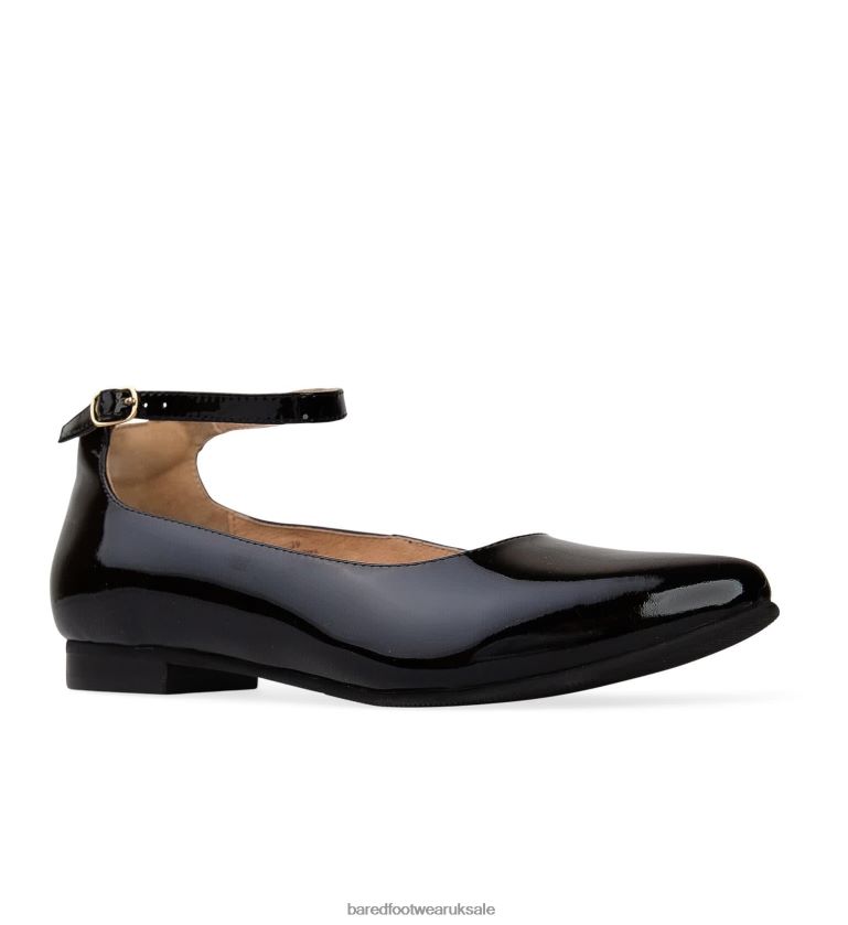 Black Patent Leather with Black Sole Ballet Flats Women Bared Footwear N06D2V296 Lapwing II