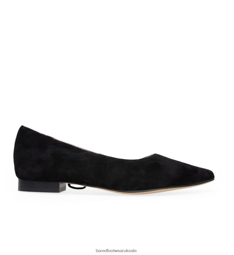 Black Suede Ballet Flats Women Bared Footwear N06D2V300 Egret