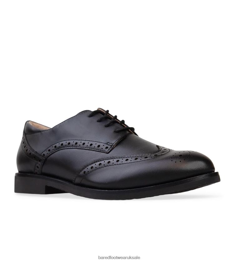 Black with Black Sole Flat Lace Ups Women Bared Footwear N06D2V225 Courser