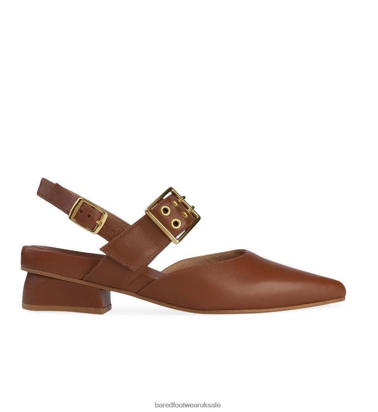 Coffee Leather Ballet Flats Women Bared Footwear N06D2V260 Ruby