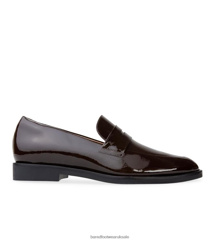 Dark Oak Patent Leather Loafers Women Bared Footwear N06D2V142 Hummingbird
