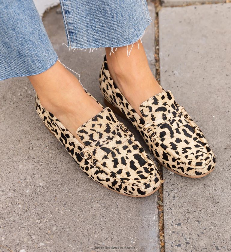 Leopard Calf Hair Loafers Women Bared Footwear N06D2V82 Hawk 2