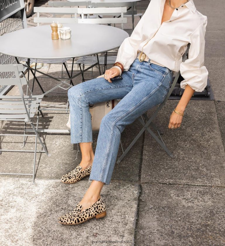 Leopard Calf Hair Loafers Women Bared Footwear N06D2V82 Hawk 2