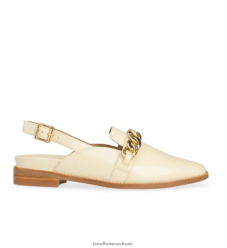 Oatmilk with Chain Ballet Flats Women Bared Footwear N06D2V72 Baza