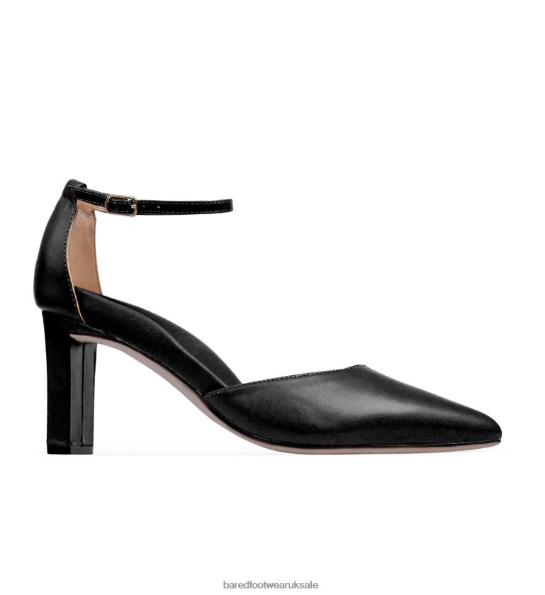 Black Leather High Heels Women Bared Footwear N06D2V283 Wattle