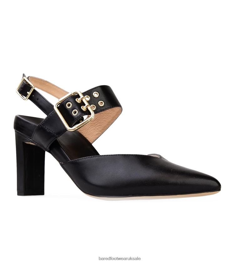 Black Leather High Heels Women Bared Footwear N06D2V88 Pardalote