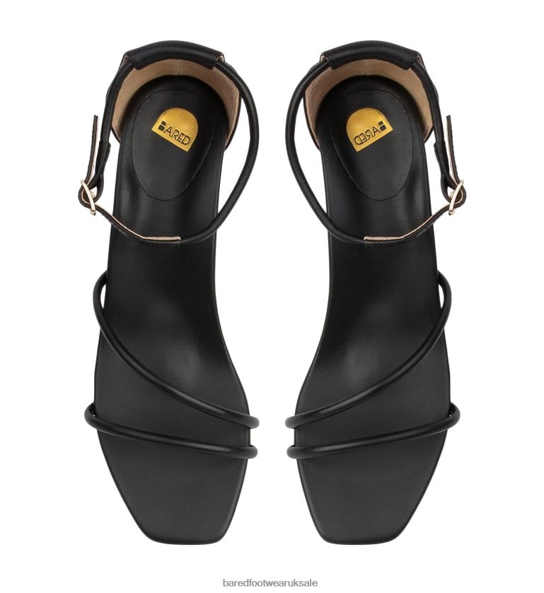 Black Leather Low Heels Women Bared Footwear N06D2V254 Goldfinch