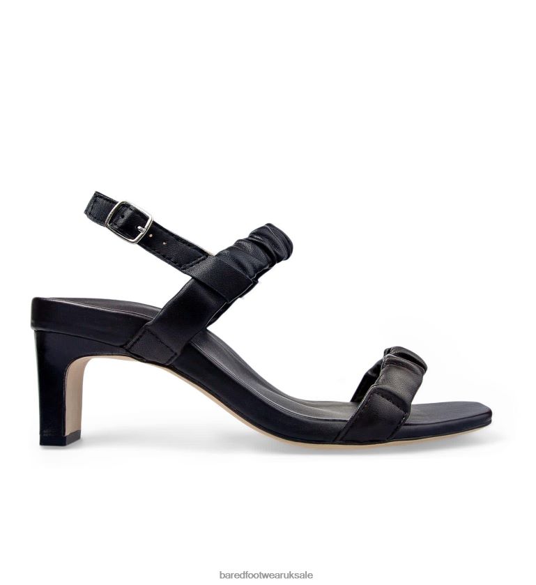 Black Leather Low Heels Women Bared Footwear N06D2V270 Motmot
