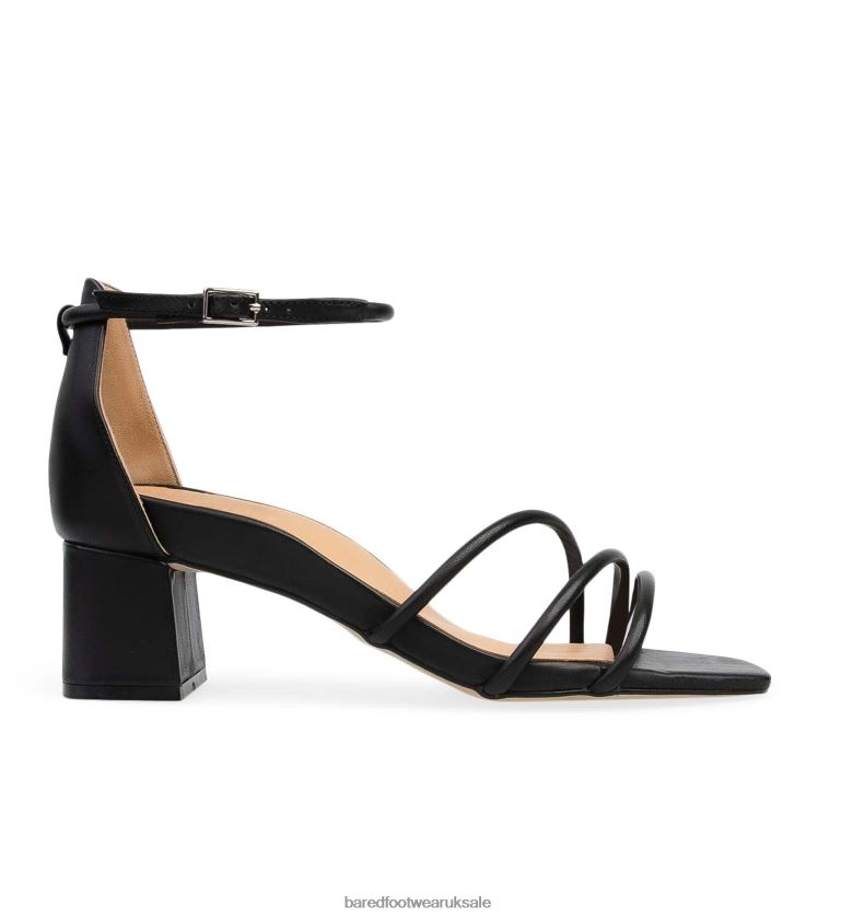 Black Leather Low Heels Women Bared Footwear N06D2V275 Fulmar 2
