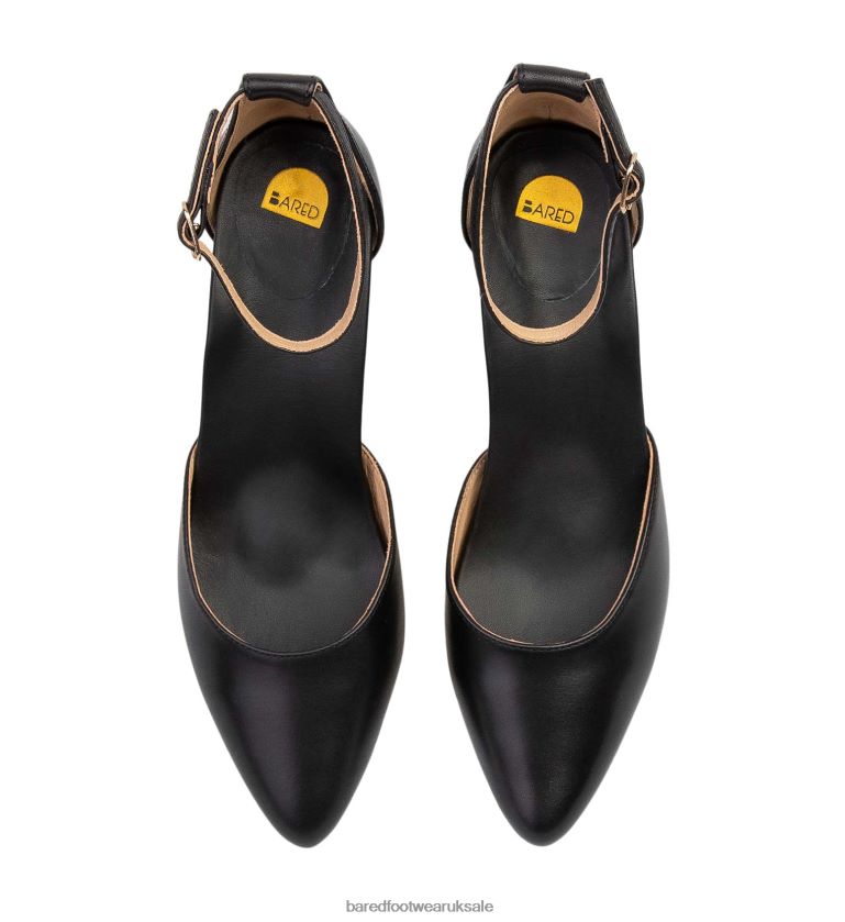 Black Leather Low Heels Women Bared Footwear N06D2V278 Griffon