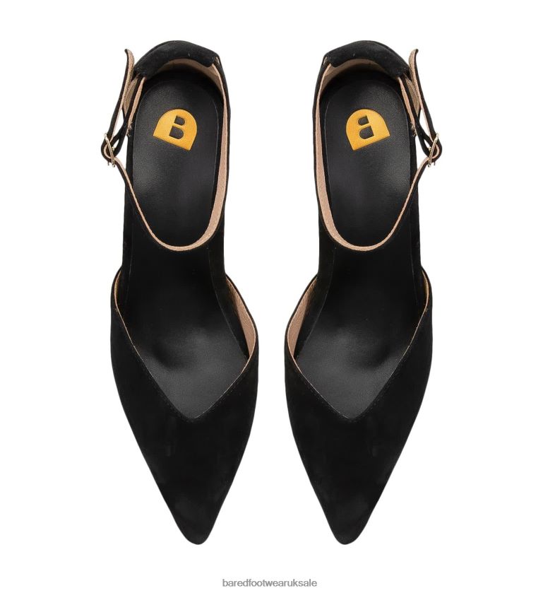 Black Suede High Heels Women Bared Footwear N06D2V114 Pewee