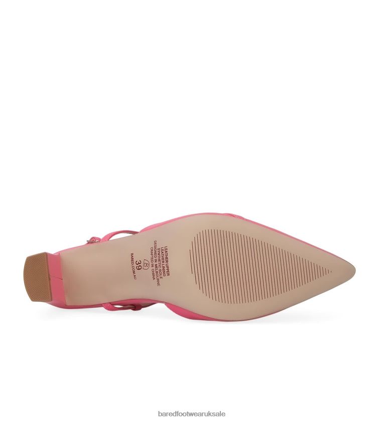 Candy Pink Leather High Heels Women Bared Footwear N06D2V112 Kiskadee