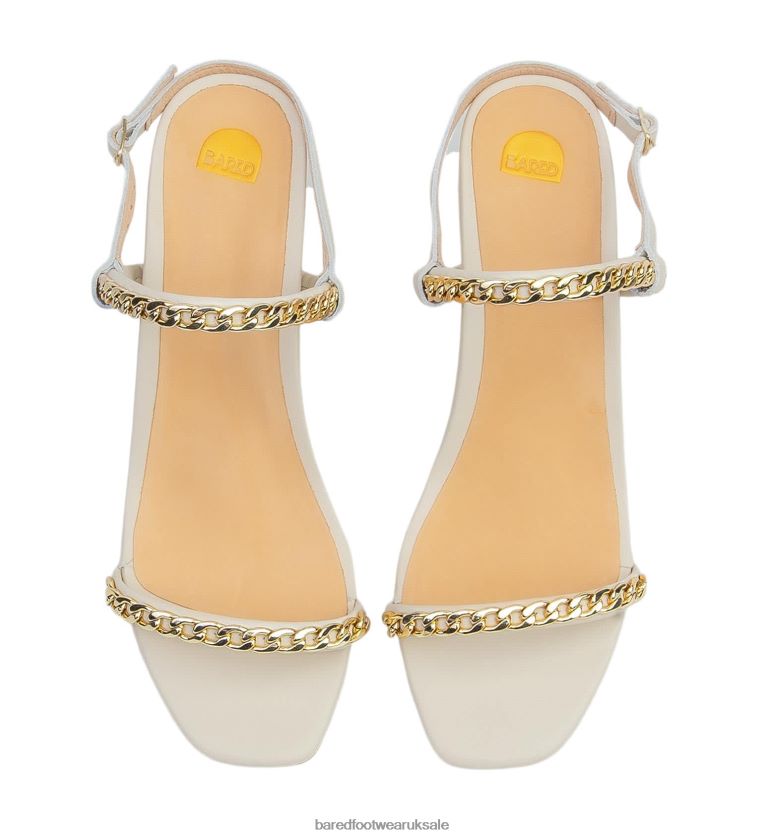 Ecru Leather Low Heels Women Bared Footwear N06D2V266 Honeyeater