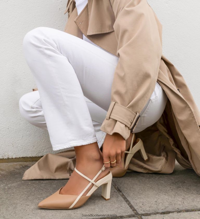 Latte & Oatmilk Leather High Heels Women Bared Footwear N06D2V305 Kiskadee