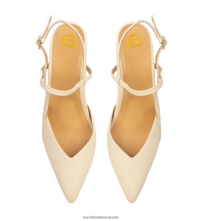 Oatmilk Leather High Heels Women Bared Footwear N06D2V111 Kiskadee