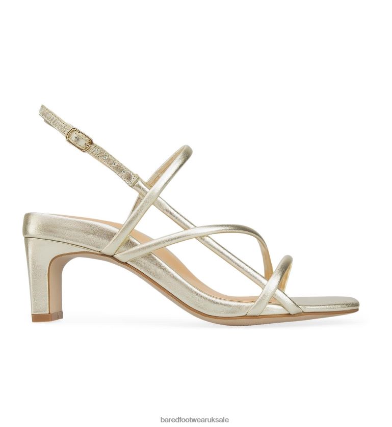 Soft Gold Leather Low Heels Women Bared Footwear N06D2V164 Towhee