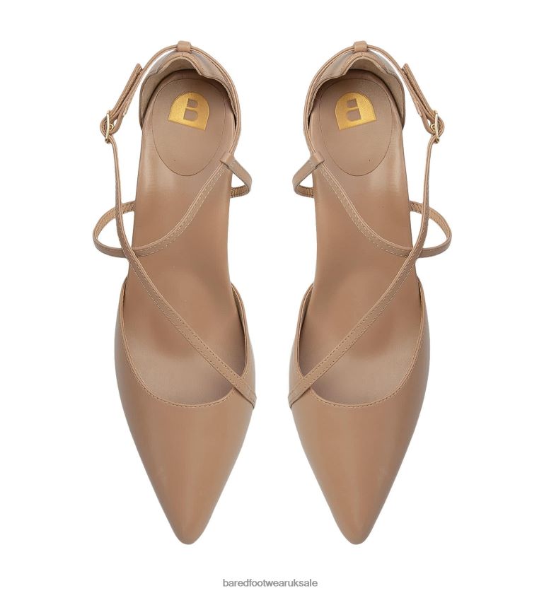 Taupe Leather High Heels Women Bared Footwear N06D2V186 Rosella 2
